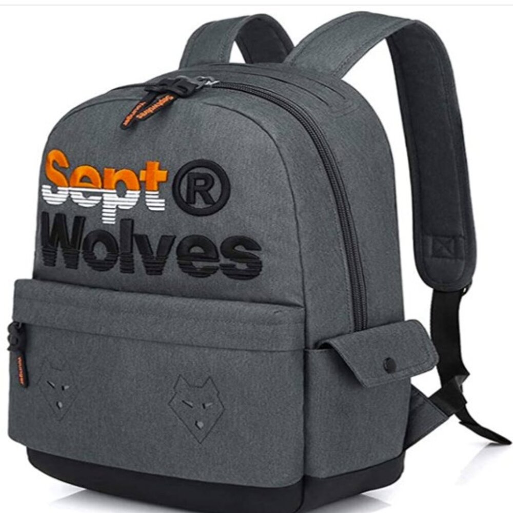 SeptWolves Sept Wolves Gray Mens Laptop Backpack